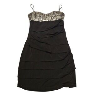 Vintage‎ Deb Sequin Mini Dress S Ruffle Y2K 90s Hoco Prom Siren Empire Coquette